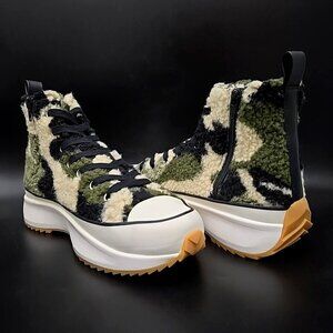 Steve Madden Camo Faux Fur Sherpa Ankle Sneakers Women's Size 10 M